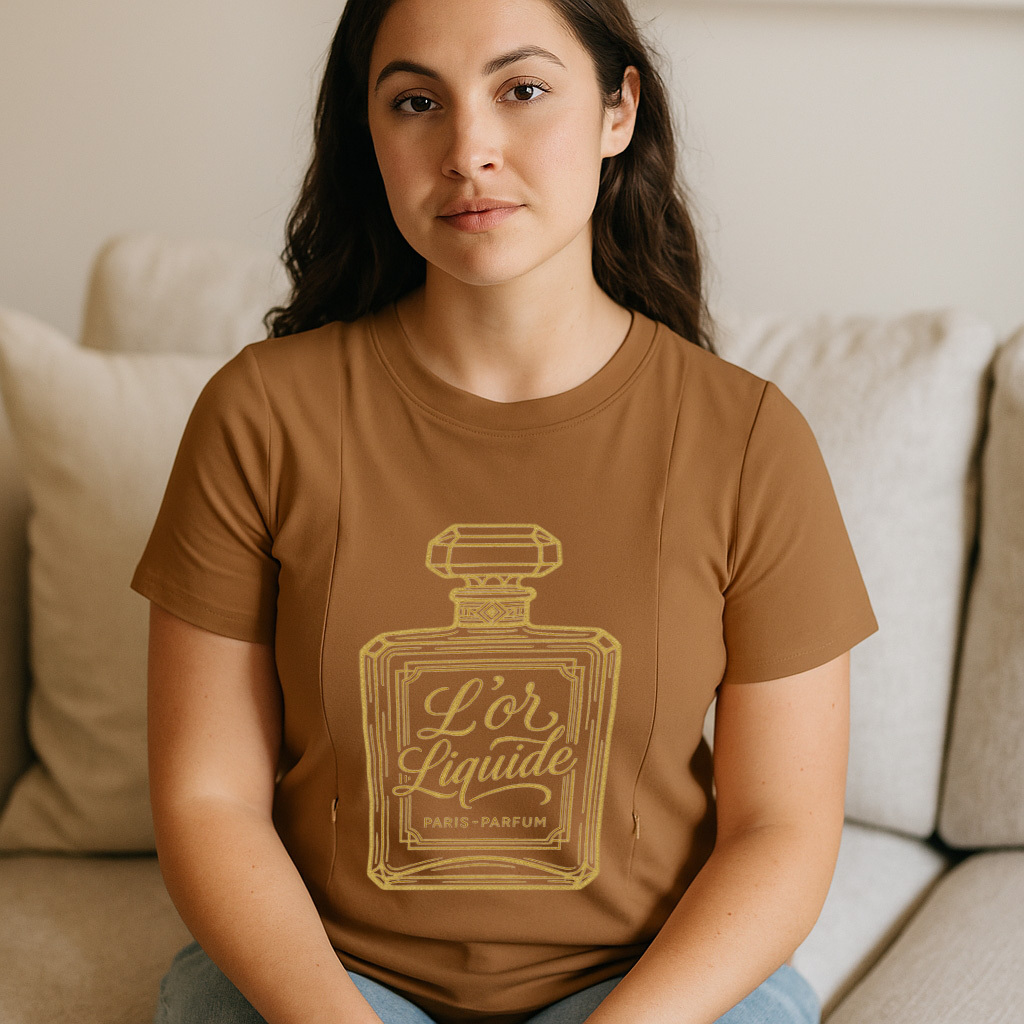 Liquid Gold Inside Breastfeeding Tee | Hidden Side Zipp | brand