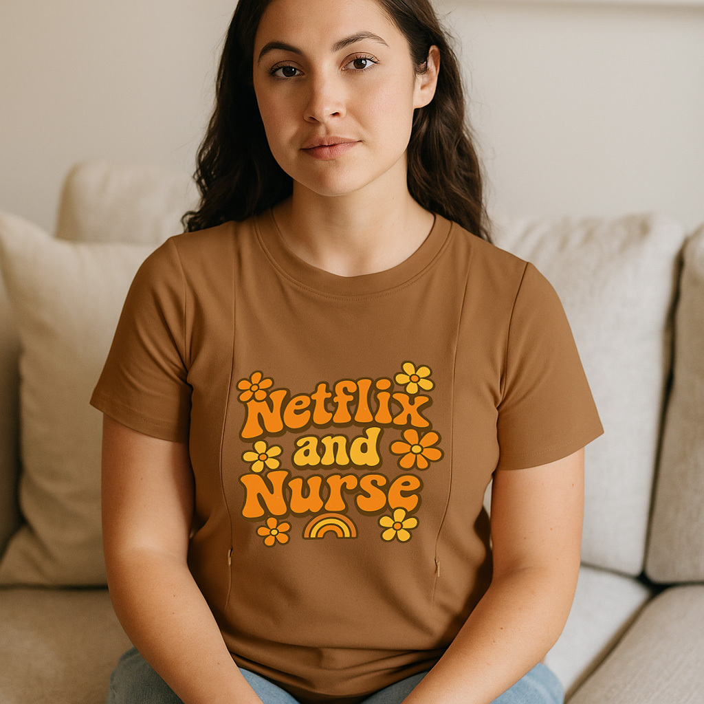 Cotton Breastfeeding Shirt | Funny Netflix and Nurse Gr | brand