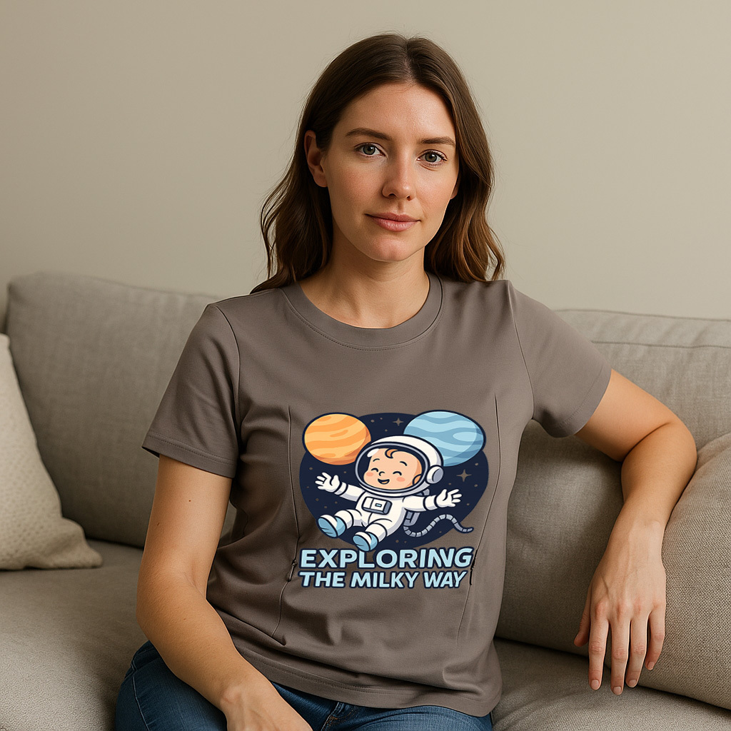 "The Milky Way" Slogan Tee | Functional Zipper for Easy | brand