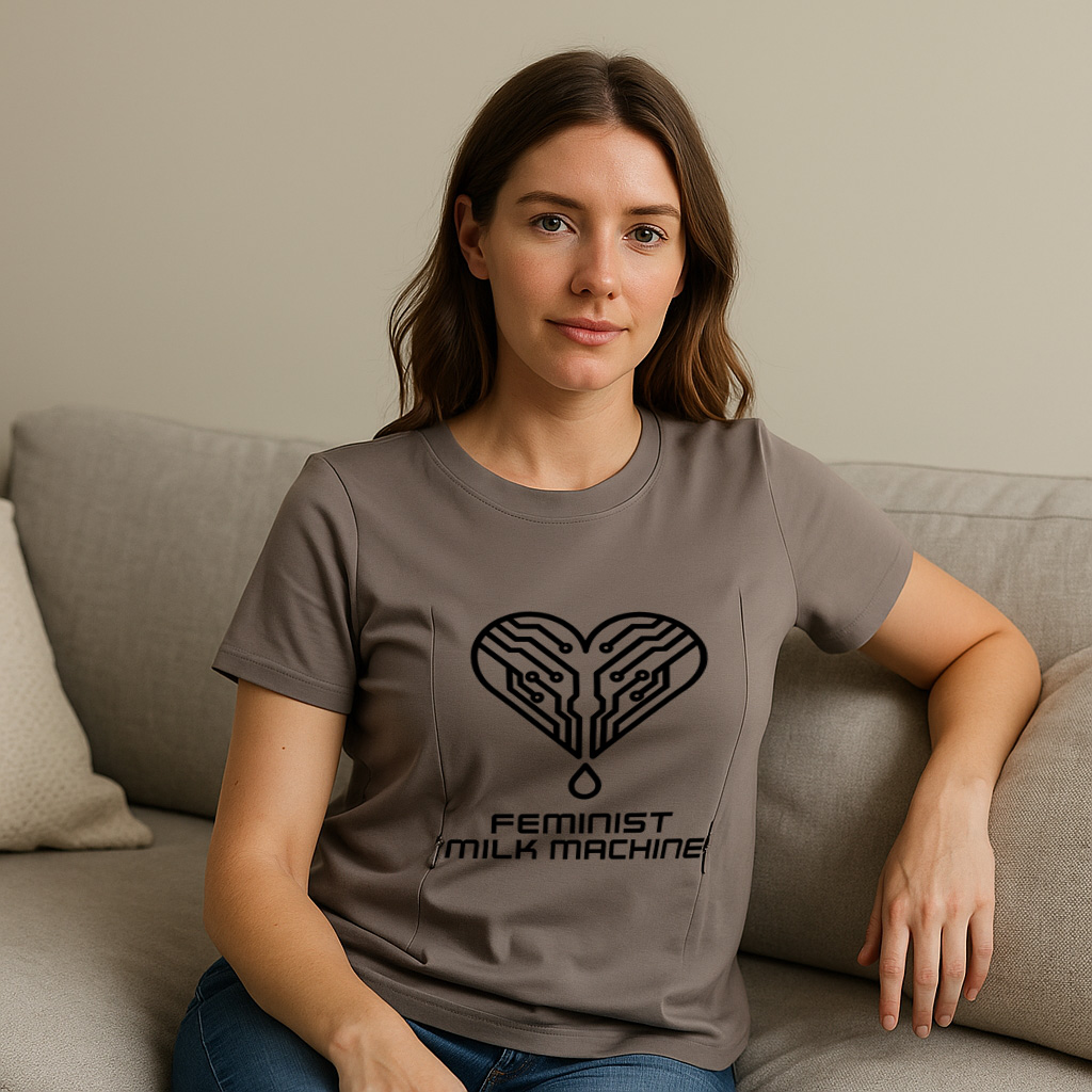 Feminist Milk Machine Breastfeeding Tee | Hidden Zipper | brand