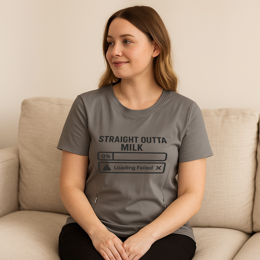 Cotton Breastfeeding Tee | Funny Straight Outta Milk Gr | brand