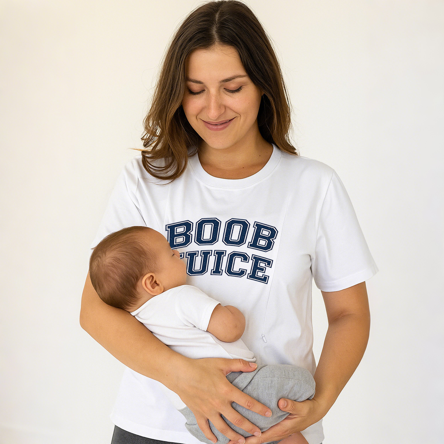 Gift for New Mom: Boob Juice Funny Nursing T-Shirt with | brand