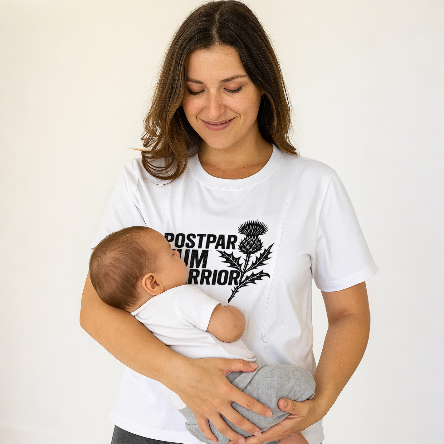 Postpartum Warrior Cotton Nursing Shirt | Discreet Side | brand
