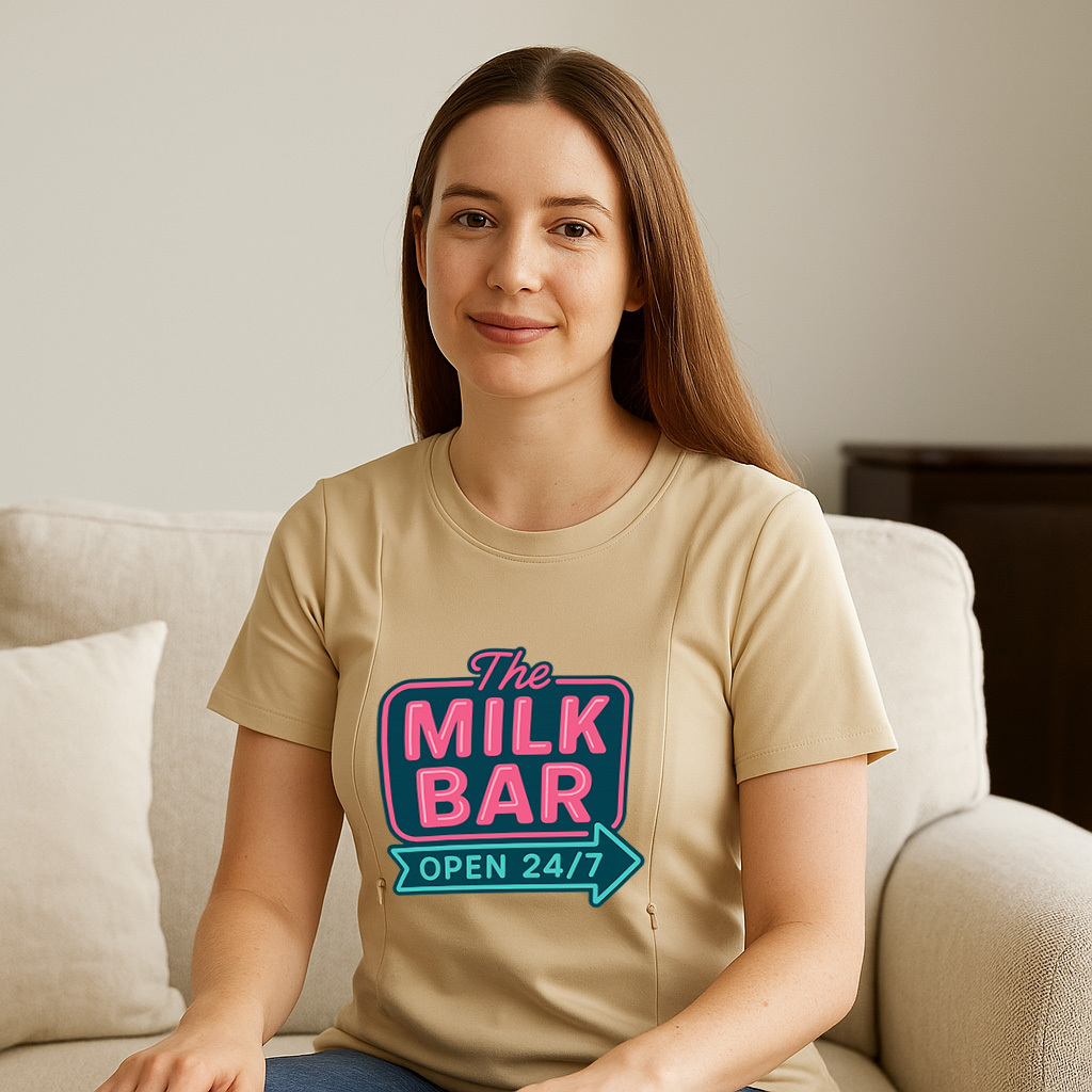Breastfeeding T-Shirt with Zipper | Funny "Yes They're  | brand