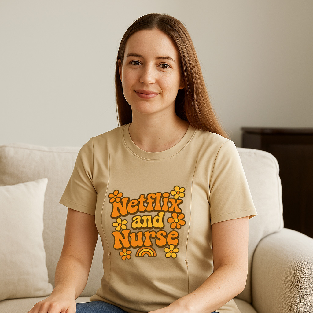 Cotton Breastfeeding Shirt | Funny Netflix and Nurse Gr | brand