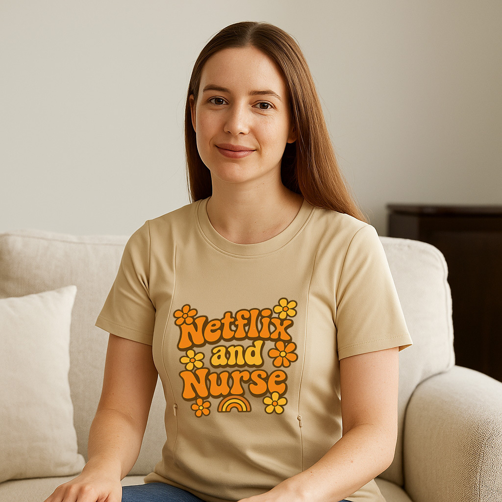 Cotton Breastfeeding Shirt | Funny Netflix and Nurse Gr | brand