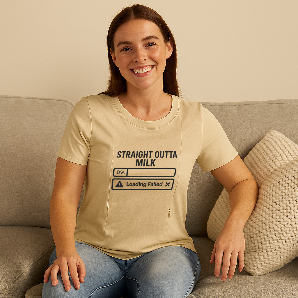 Cotton Breastfeeding Tee | Funny Straight Outta Milk Gr | brand