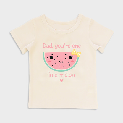 baby shirt - dad youre one in a melon kids t shirt toddler top beige in beige