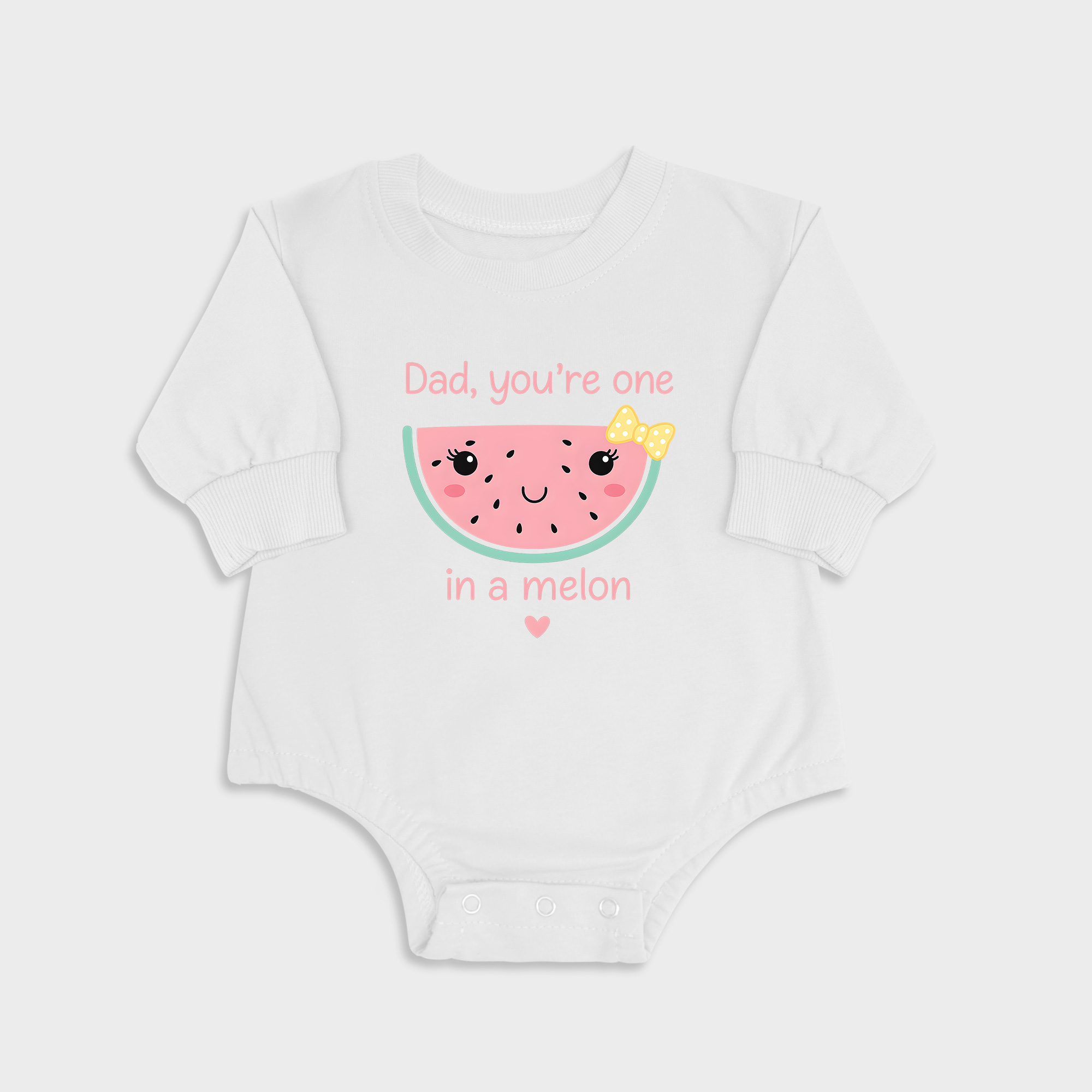 Dad You're One In A Melon - Long Sleeve Newborn & Baby bodysuits
