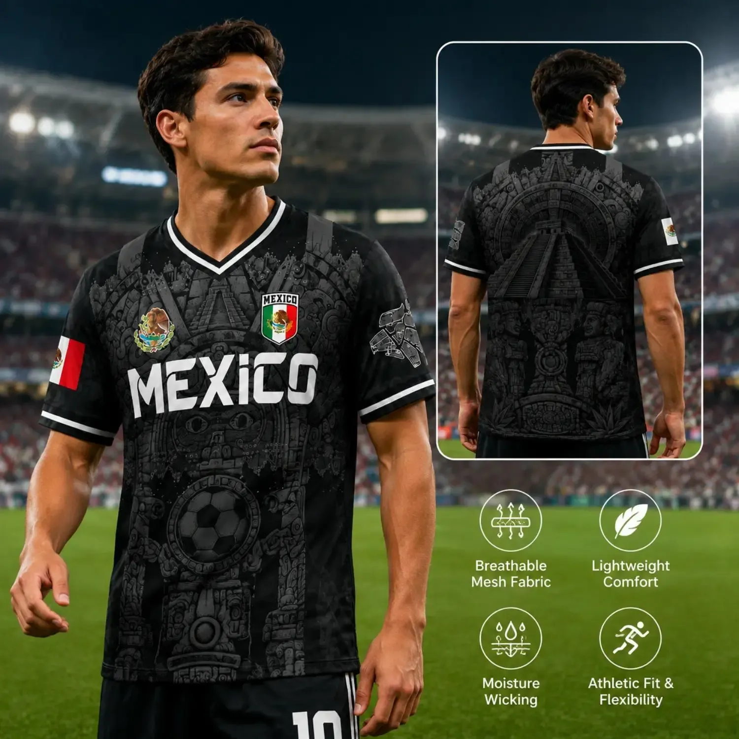 Mexico Aztec Blackout Jersey 2026 — Limited Edition El Tri Fan Shirt