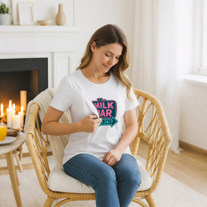 Breastfeeding T-Shirt with Zipper | Funny "Yes They're  | brand
