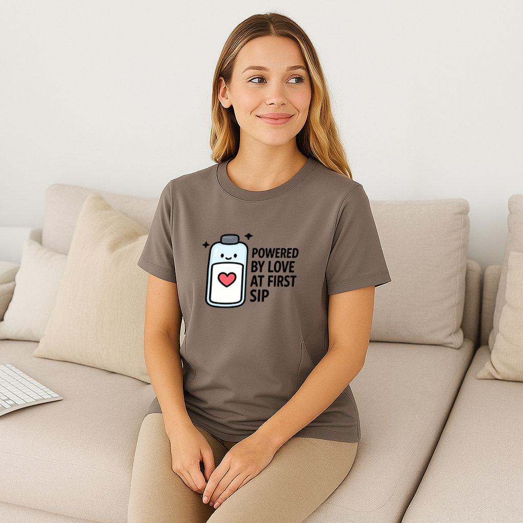 Side Zipper Nursing T-Shirt | "Love at First Sip" Cute  | brand