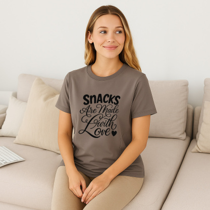 Breastfeeding T-Shirt with Zipper | Cute "Snacks Made w | brand
