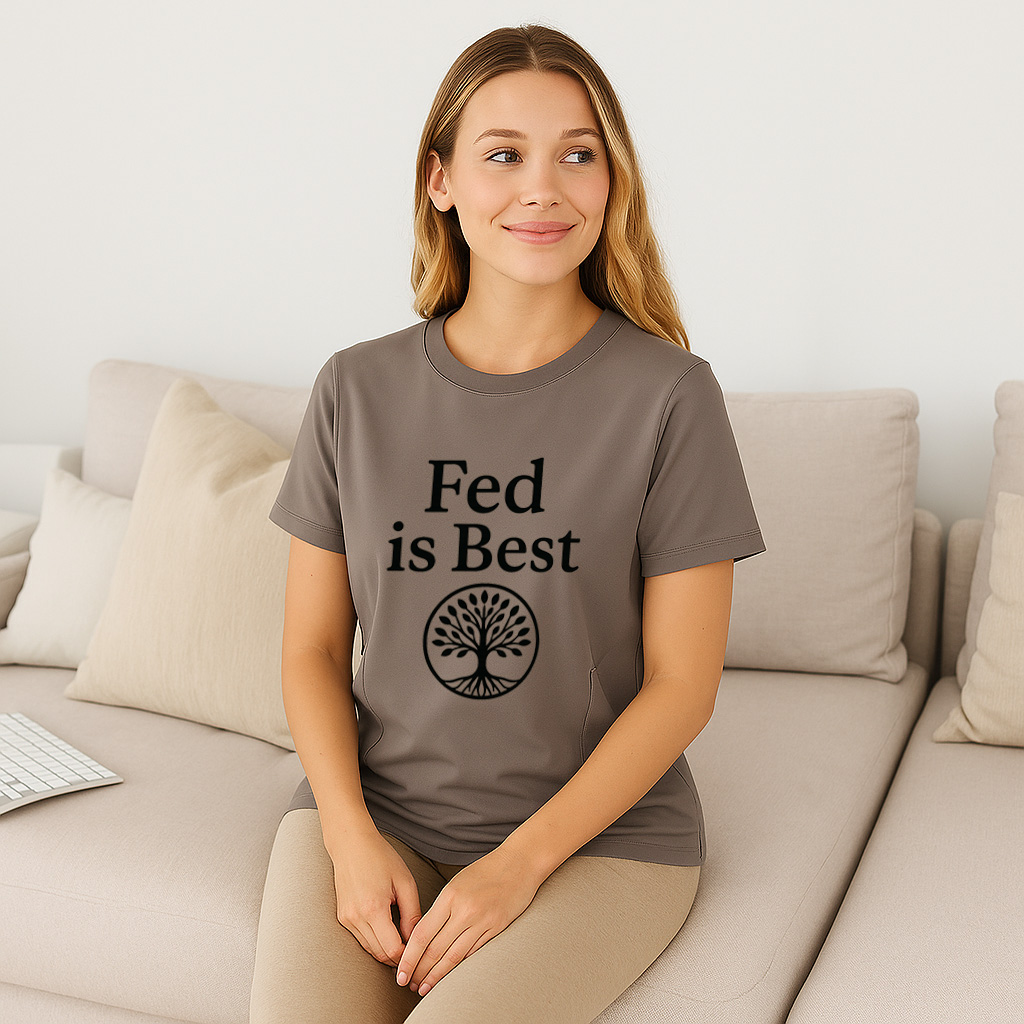 Supportive Mom Shirt "Fed Is Best" | Easy Feed Zipper Tee