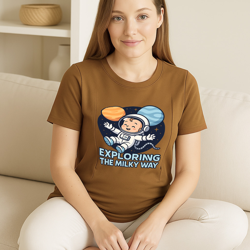 "The Milky Way" Slogan Tee | Functional Zipper for Easy | brand