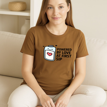Side Zipper Nursing T-Shirt | "Love at First Sip" Cute  | brand