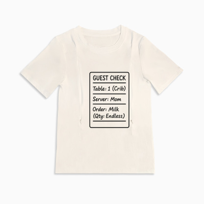 New Mom Gift: 24/7 Diner Funny Nursing T-Shirt with Zippers