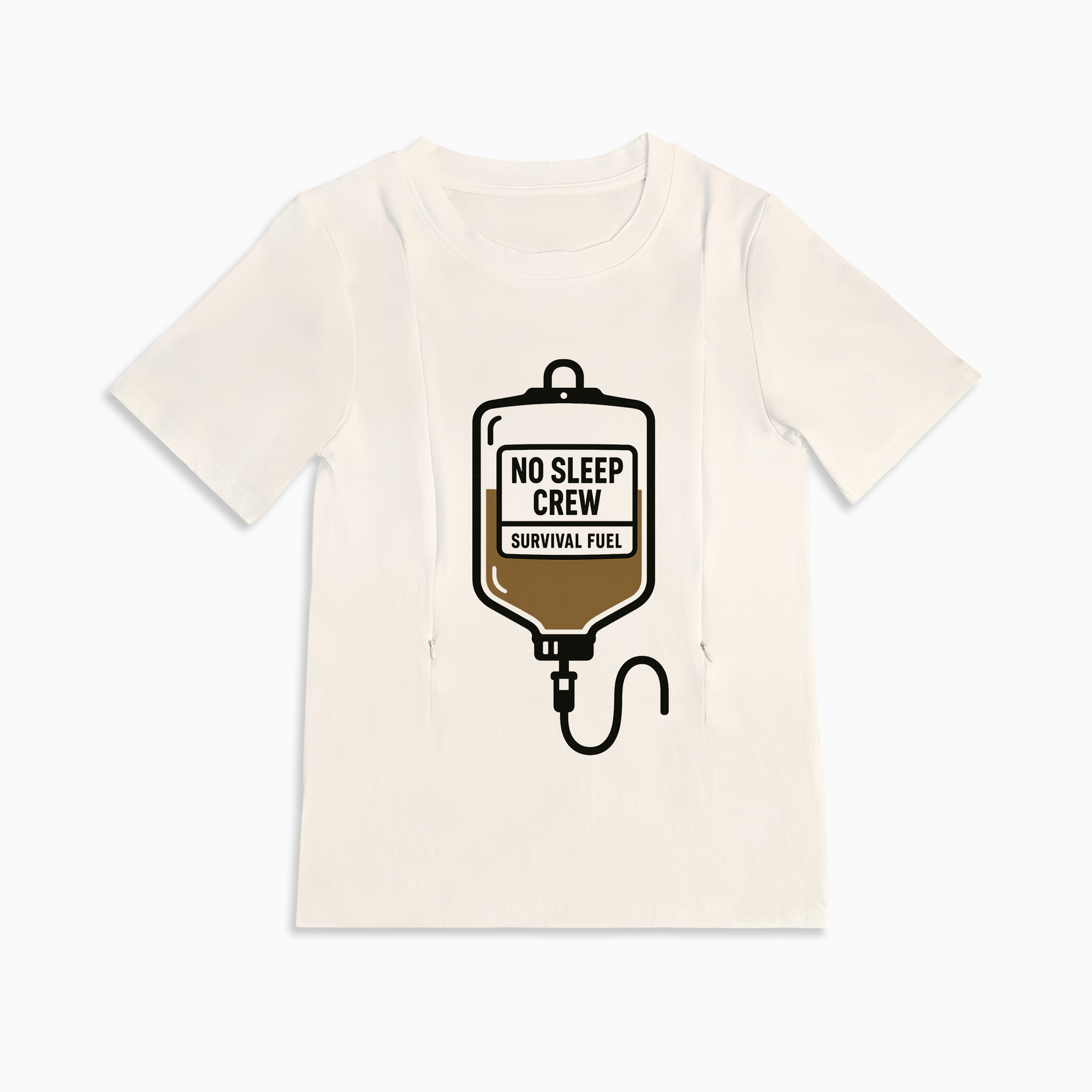 Funny New Mom Nursing Shirt | No Sleep Crew | Easy Zipper Access