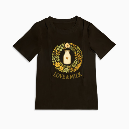 Love & Milk Postpartum Tee | Discreet Zipper Access for Nursing