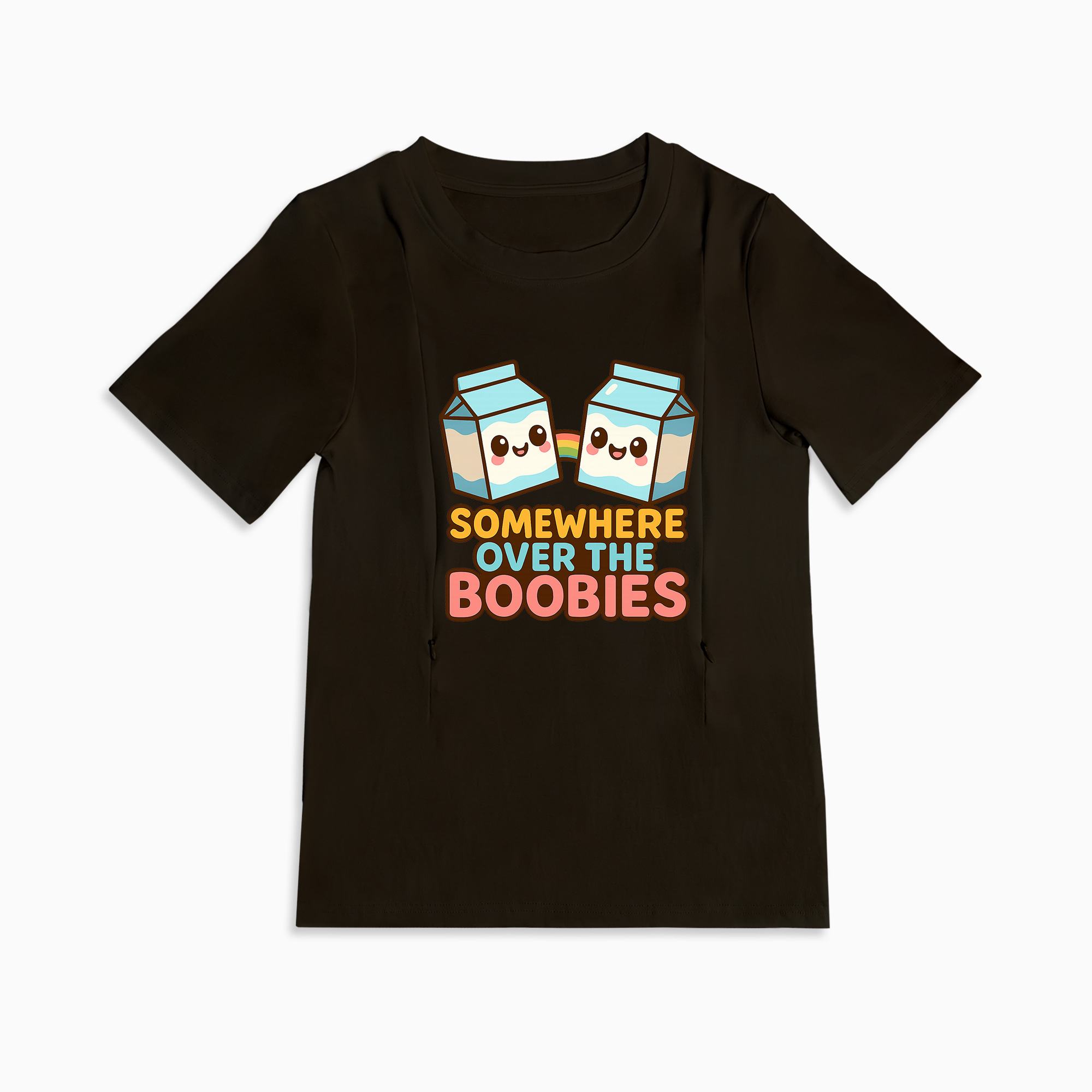 "Somewhere Over the Boobies" Slogan Tee | Functional Zipper Nursing