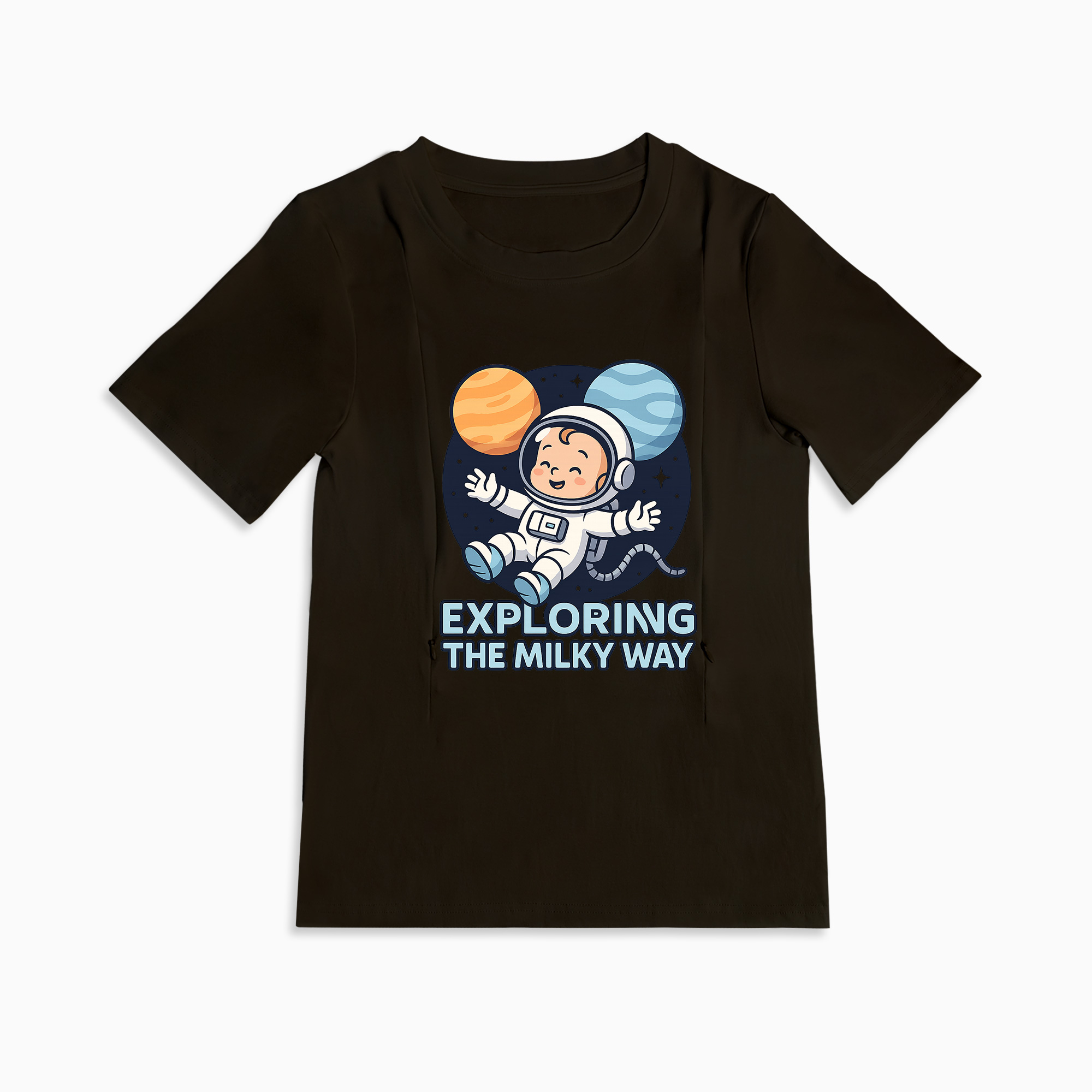 "The Milky Way" Slogan Tee | Functional Zipper for Easy Nursing