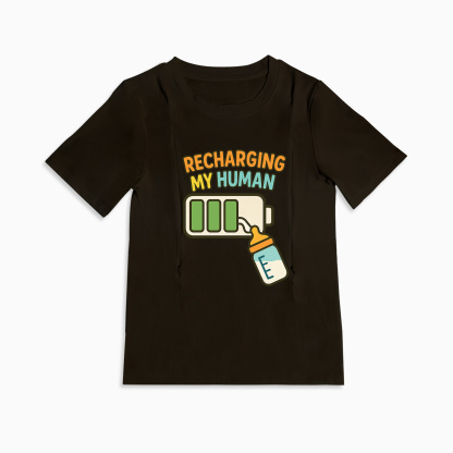 Breastfeeding T-Shirt with Zipper | I Make Milk Slogan | 95% Cotton