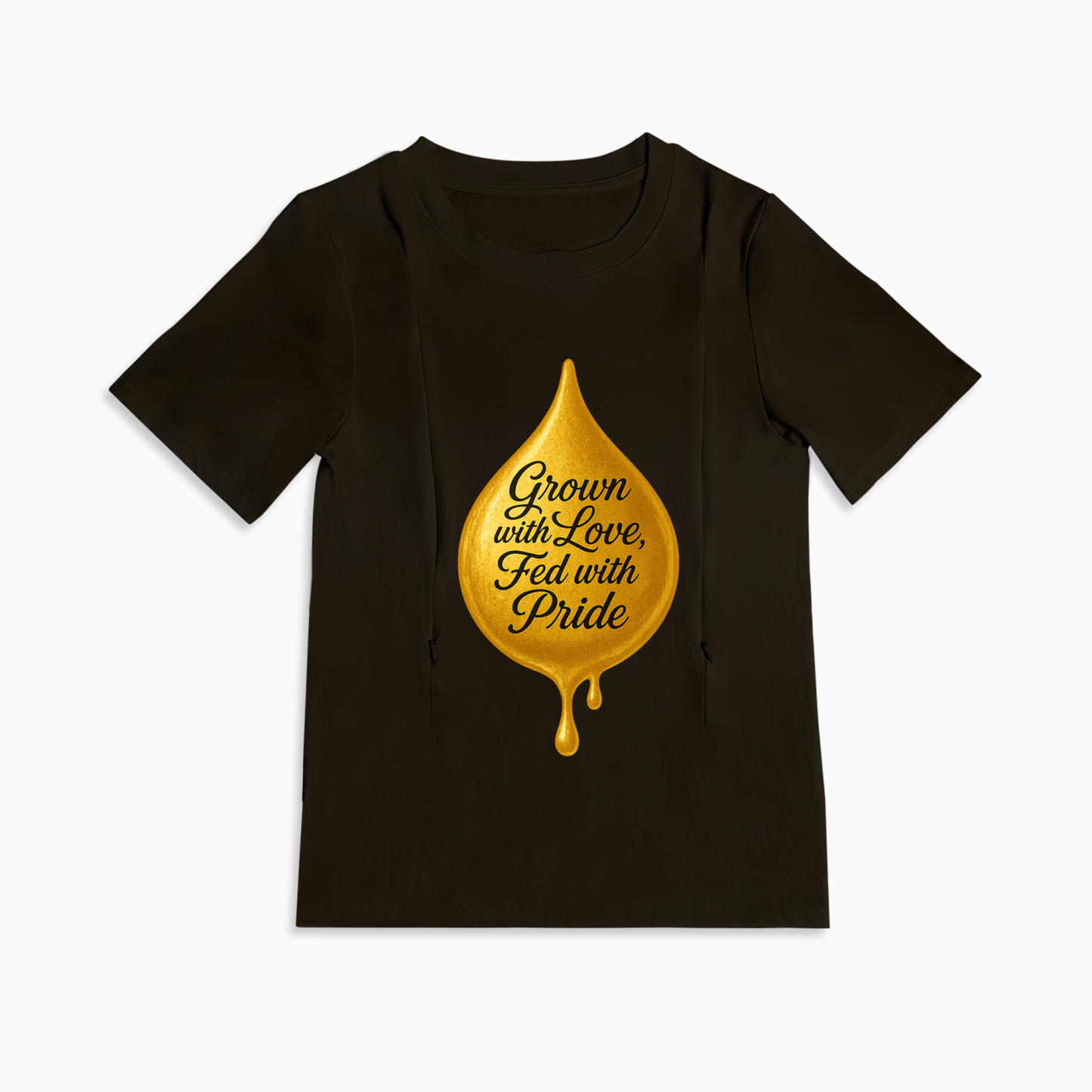 Side Zipper Nursing T-Shirt | Proud Mom "Grown with Lov | brand