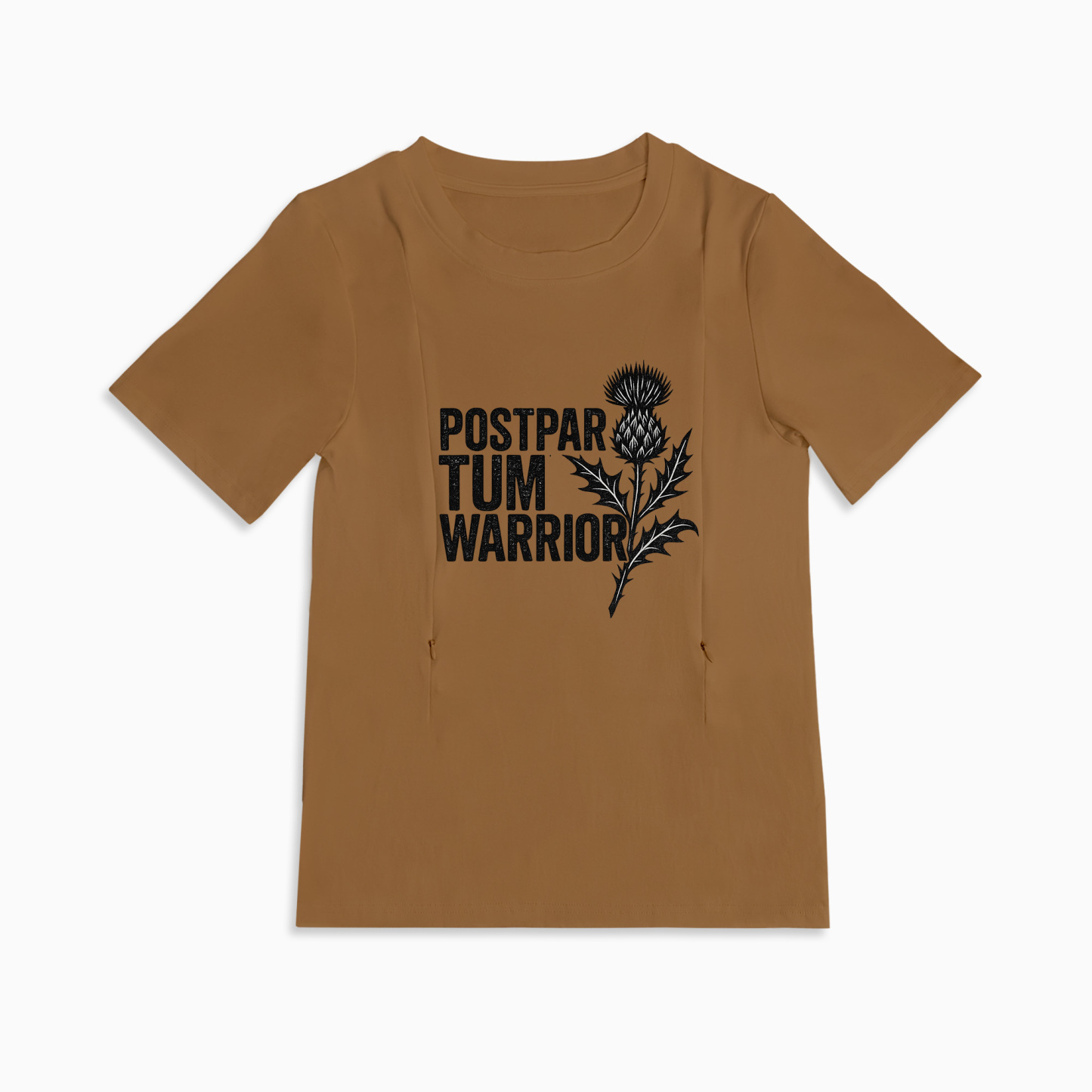 Postpartum Warrior Cotton Nursing Shirt | Discreet Side Zippers