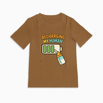 Breastfeeding T-Shirt with Zipper | I Make Milk Slogan | 95% Cotton