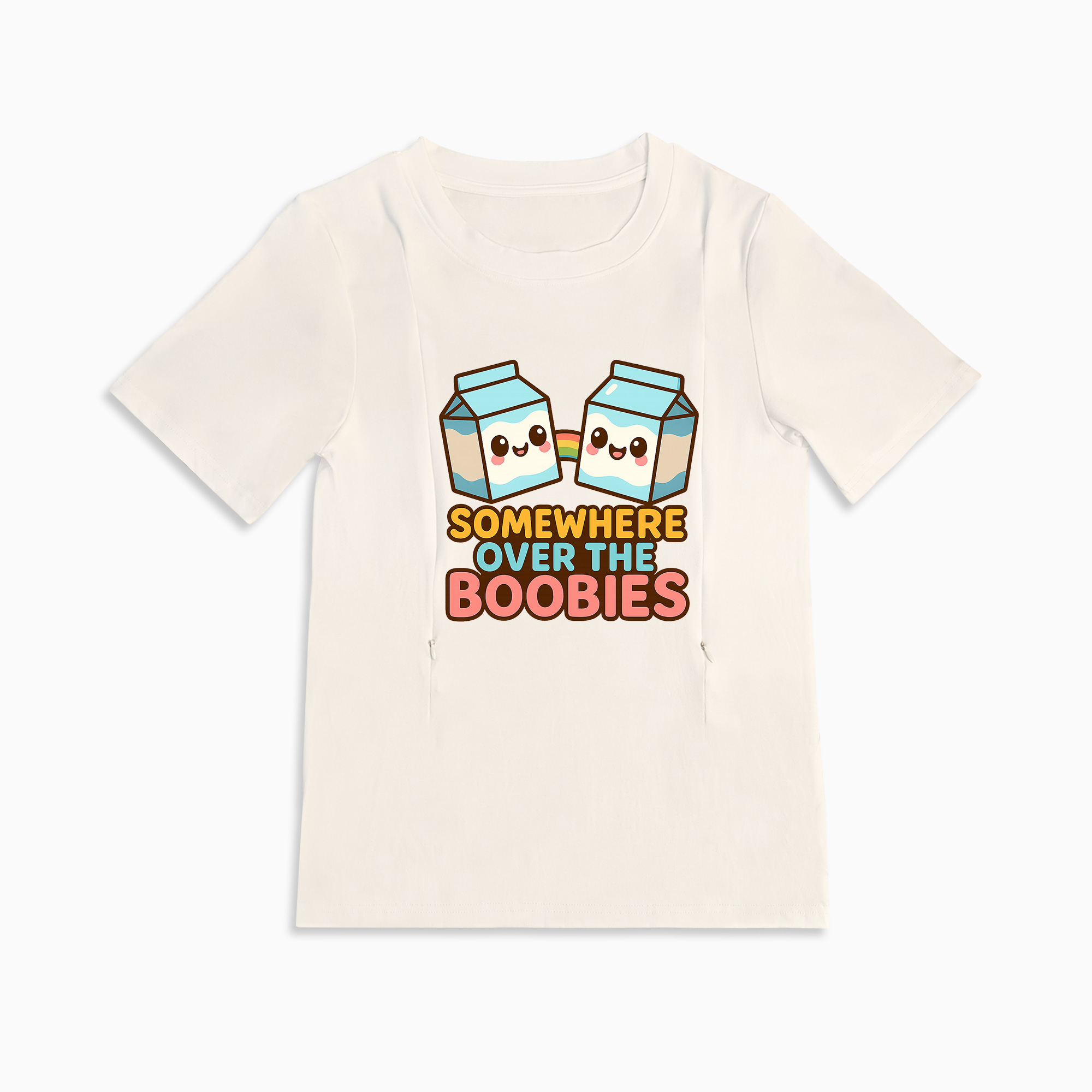 "Somewhere Over the Boobies" Slogan Tee | Functional Zipper Nursing
