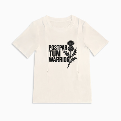 Postpartum Warrior Cotton Nursing Shirt | Discreet Side Zippers