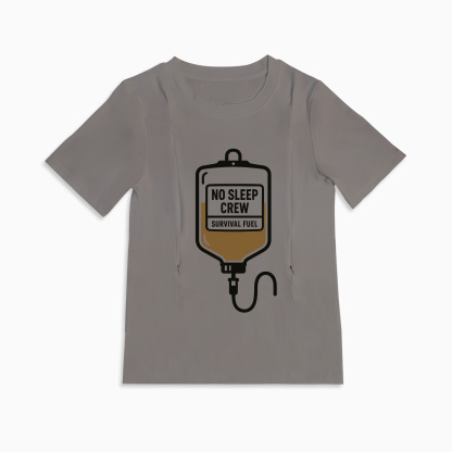 Funny New Mom Nursing Shirt | No Sleep Crew | Easy Zipper Access