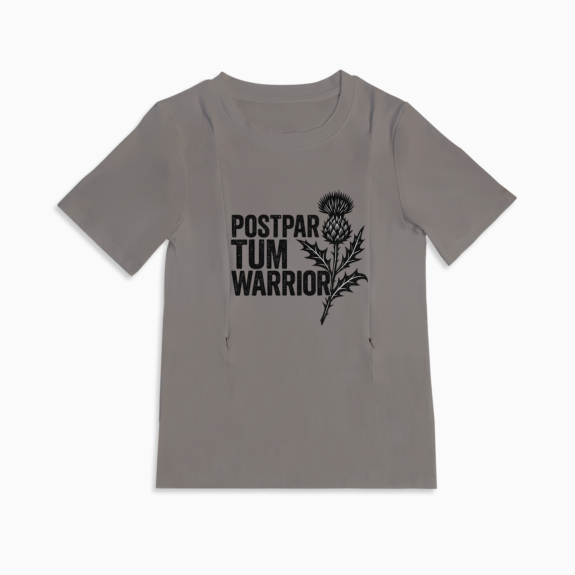 Postpartum Warrior Cotton Nursing Shirt | Discreet Side Zippers