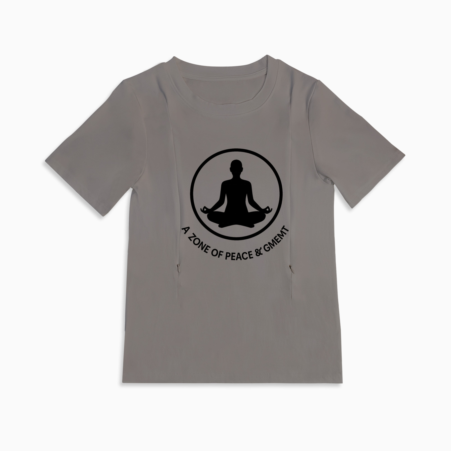 "No Judgement Zone" Slogan Tee | Functional Zipper for Easy Nursing