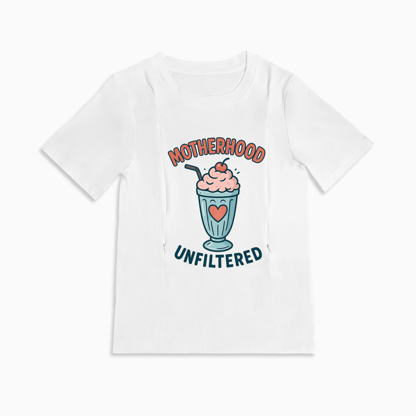Postpartum Nursing Top | Funny Motherhood Unfiltered Design | Zipper