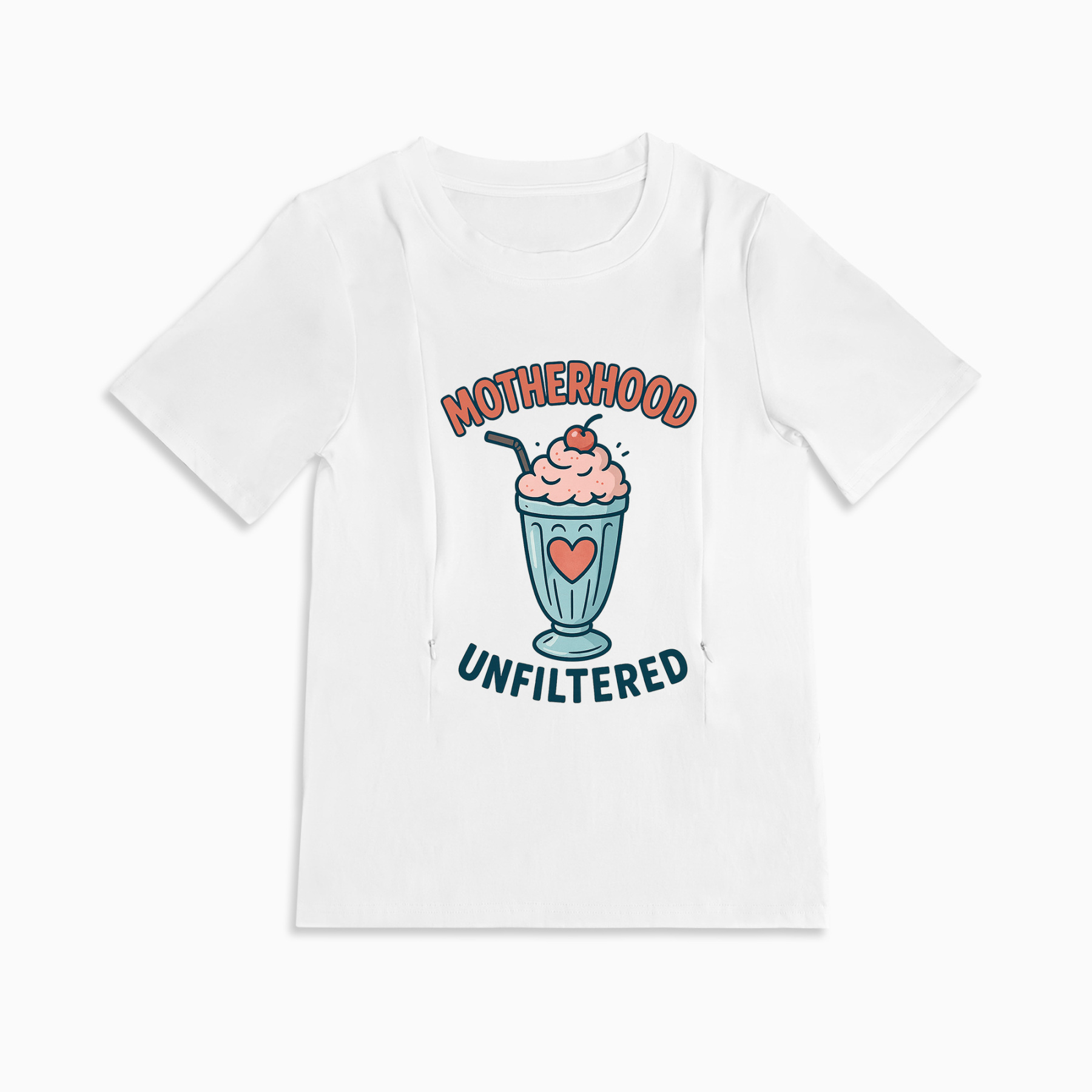 Postpartum Nursing Top | Funny Motherhood Unfiltered Design | Zipper