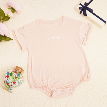 Personalized Short Sleeve Bubble Romper | Sweet & Sassy