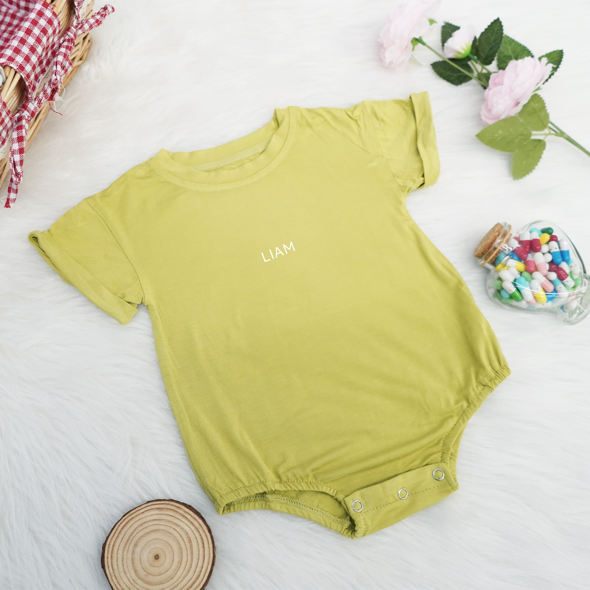 Personalized Short Sleeve Bubble Romper | Sweet & Sassy