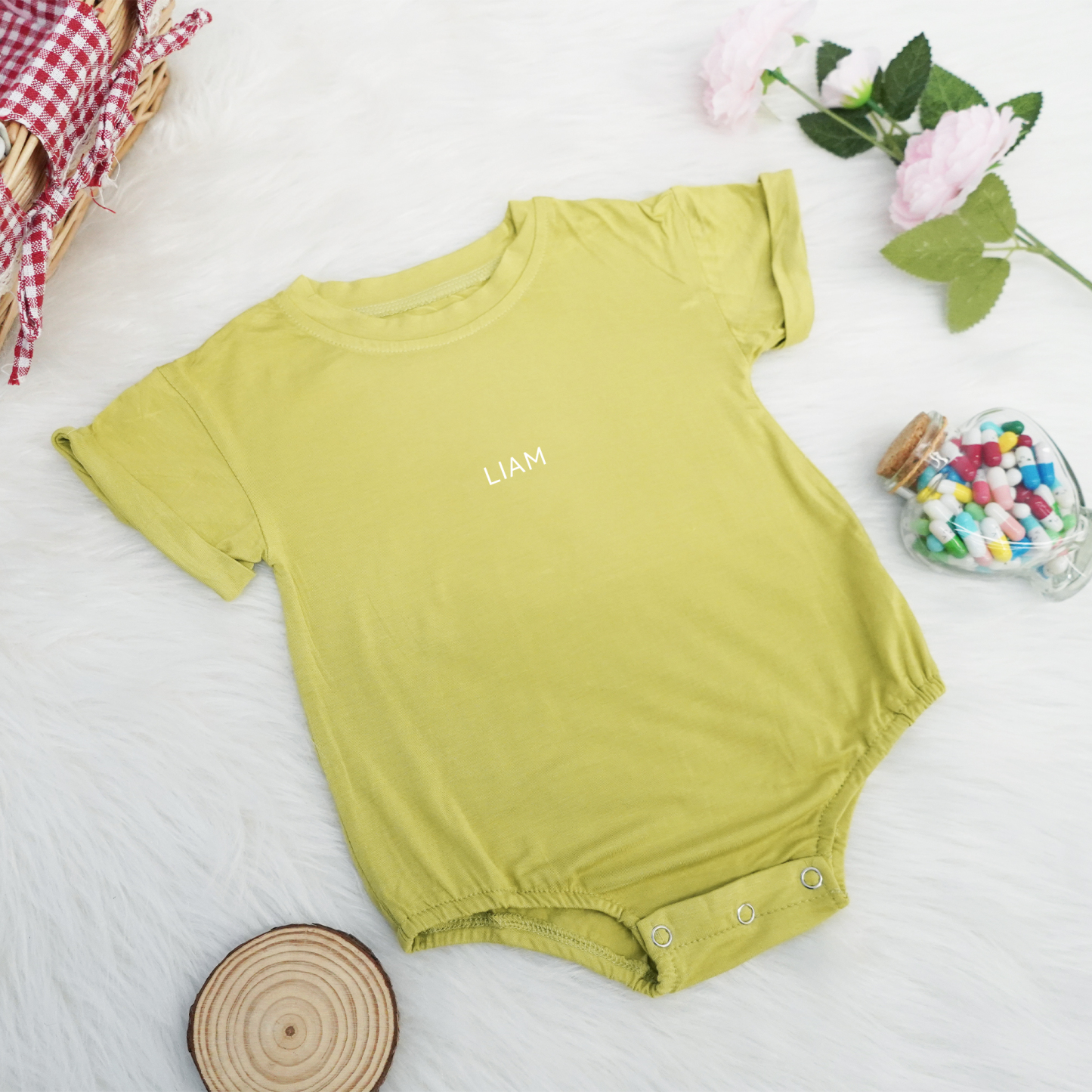 Personalized Short Sleeve Bubble Romper | Sweet & Sassy