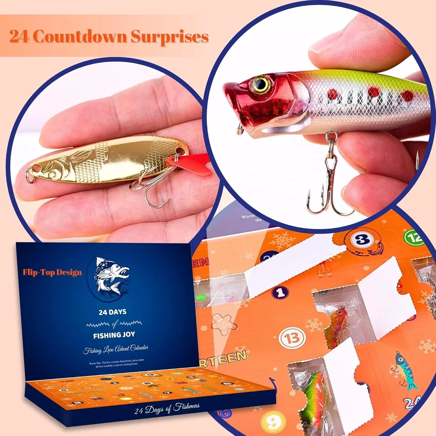 Fishing lure advent calendar set