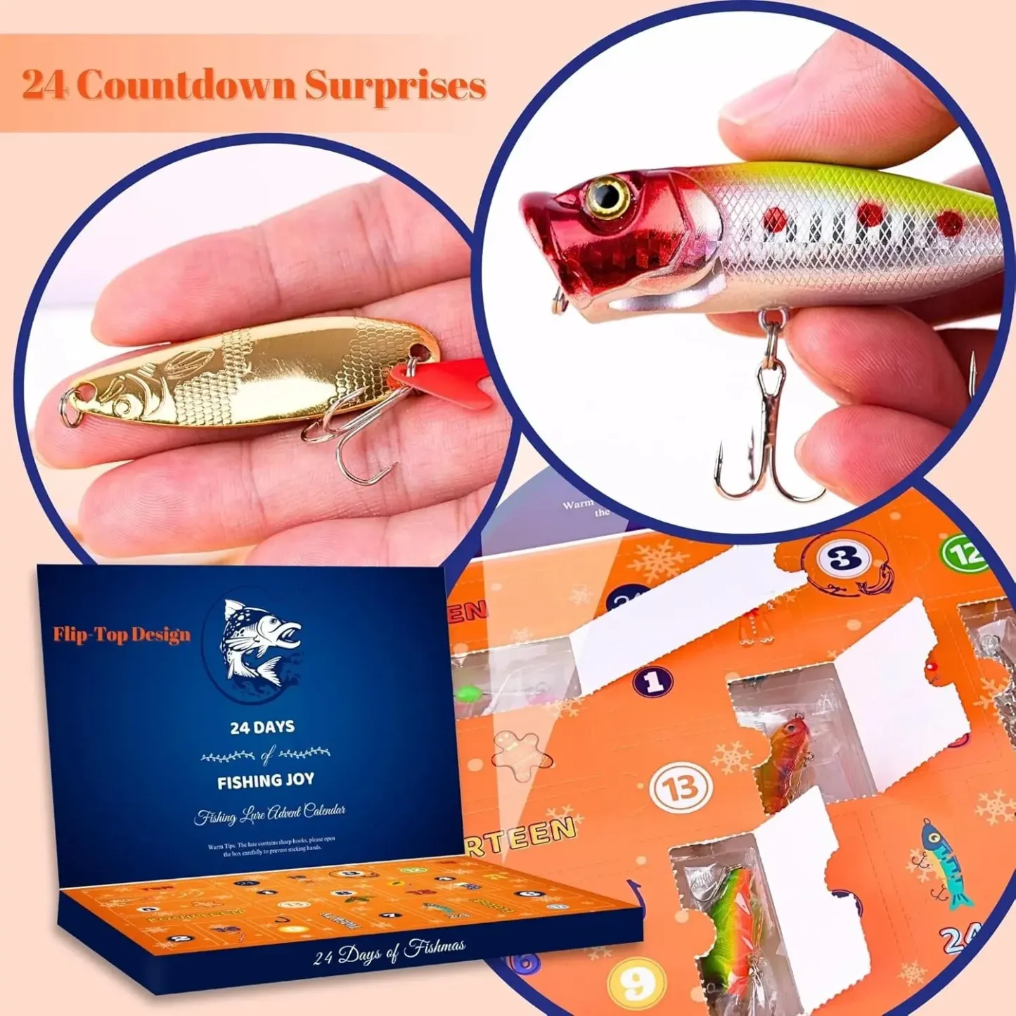 Fishing lure advent calendar set