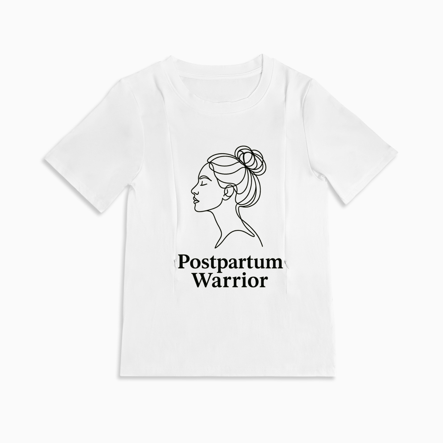 Postpartum Warrior Nursing Tee | Side Zipper for Easy Breastfeeding