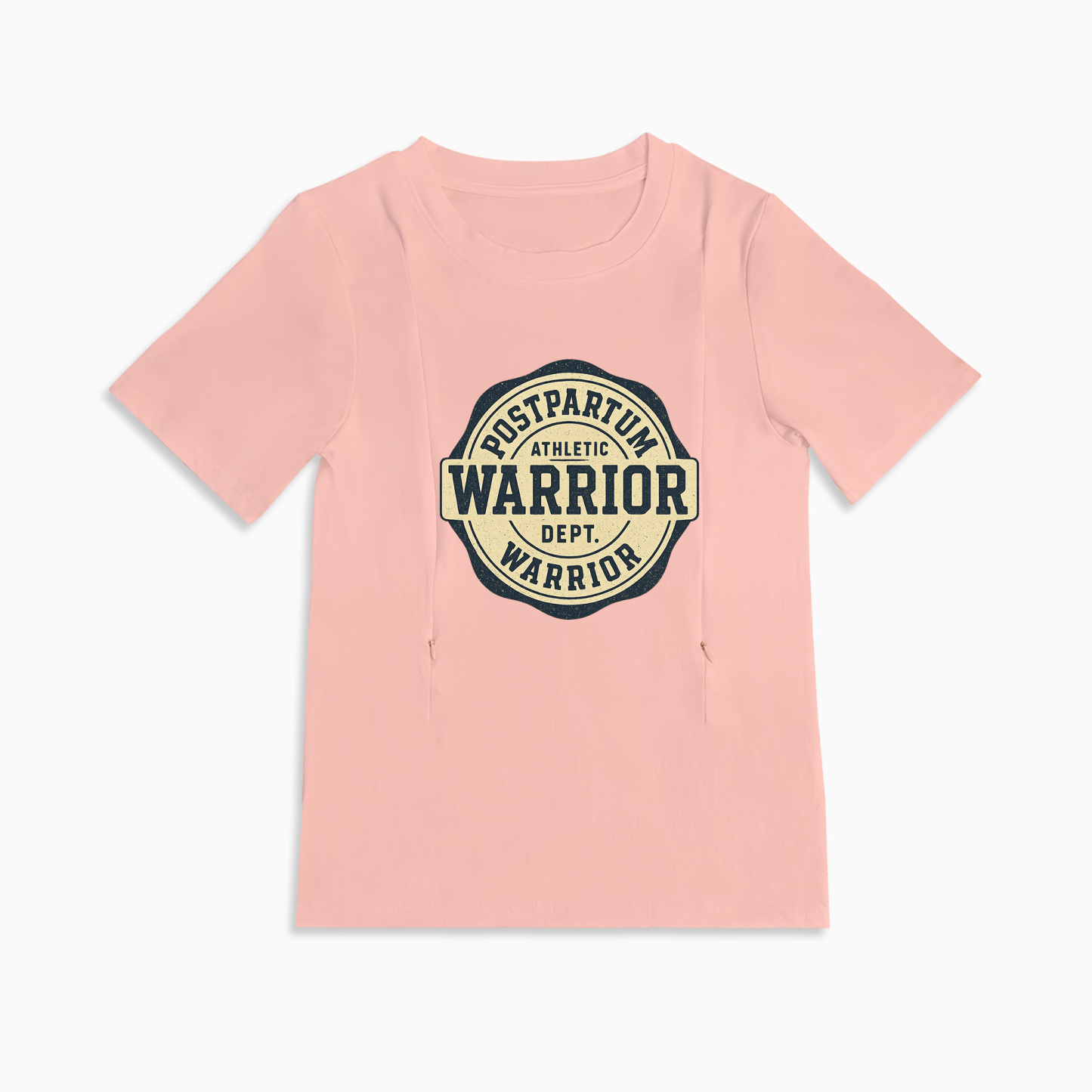 Side Zip Nursing Top for Moms | Postpartum Warrior Slogan