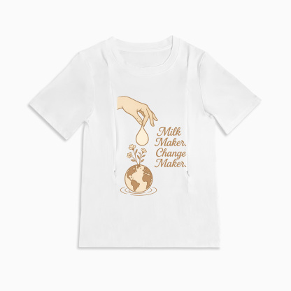 Milk Maker & Change Maker Breastfeeding Tee | Hidden Zippers for Easy Feeding