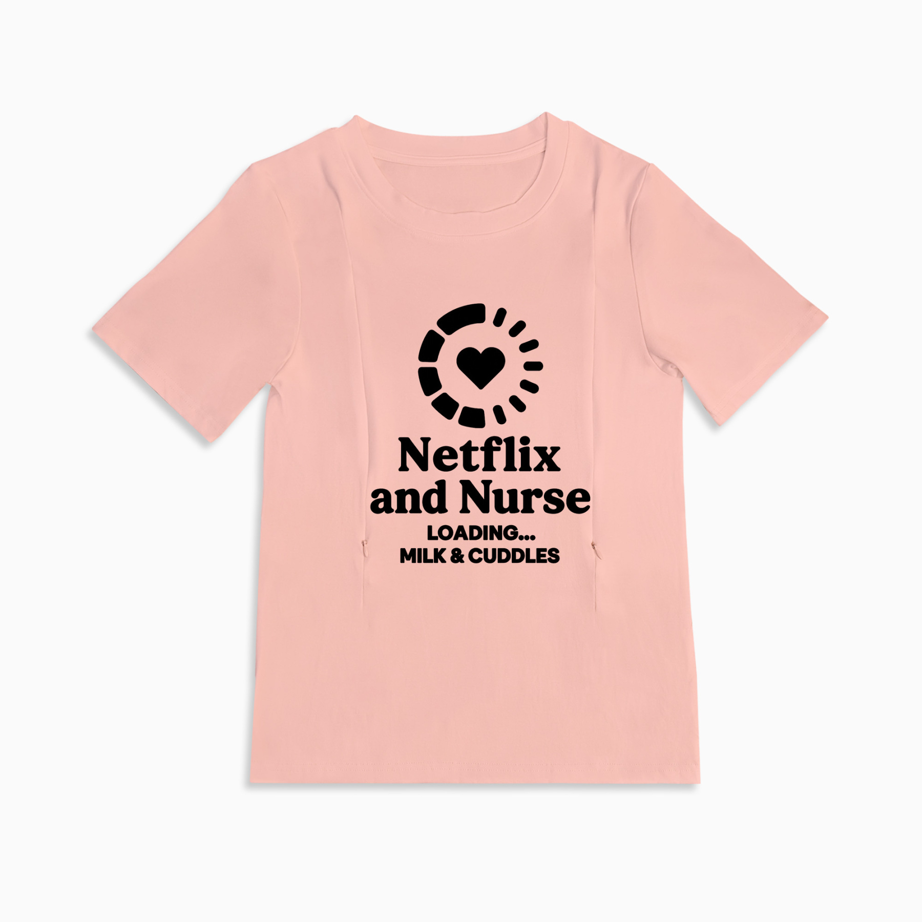 Funny Nursing Shirt | Netflix & Nurse Slogan Tee with Side Zippers