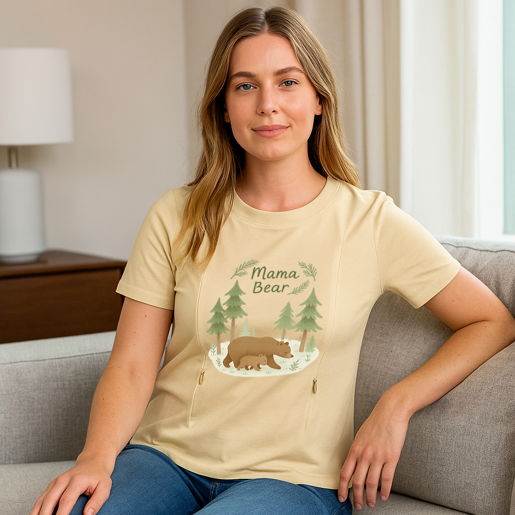 Mama Bear Graphic Tee for Nursing | Hidden Zippers | So | brand