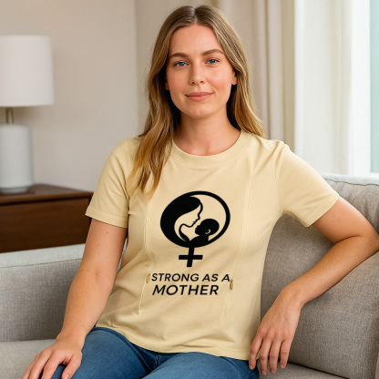 Strong as a Mother Graphic Tee for Nursing | Hidden Zip | brand