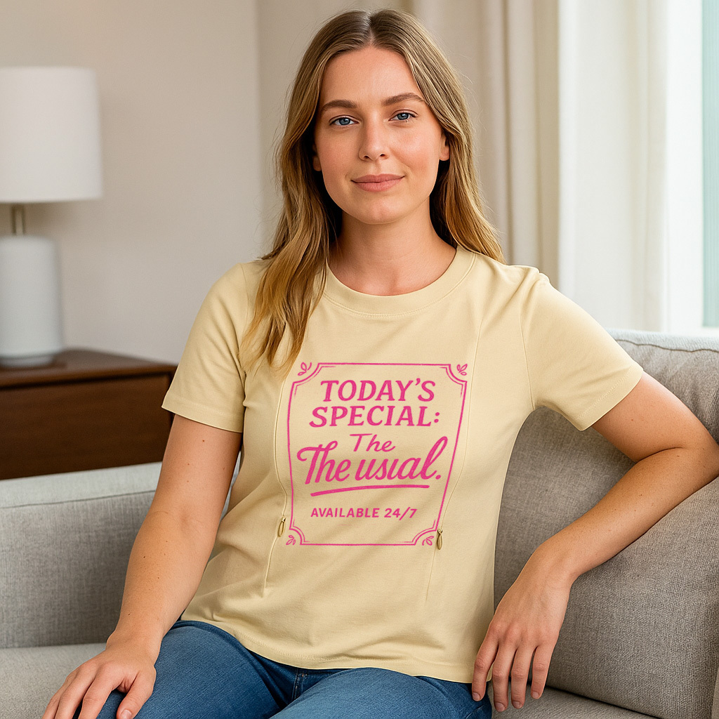 24/7 Diner Graphic Tee for Moms | Hidden Zipper Nursing | totkeeps