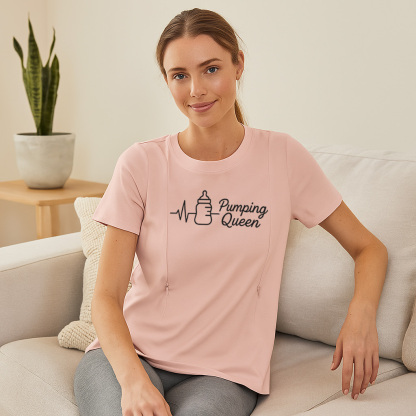 Breastfeeding & Pumping T-Shirt | "Pumping Queen" Graph | brand
