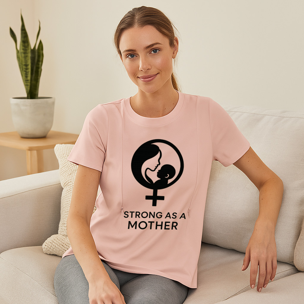 Strong as a Mother Graphic Tee for Nursing | Hidden Zip | brand